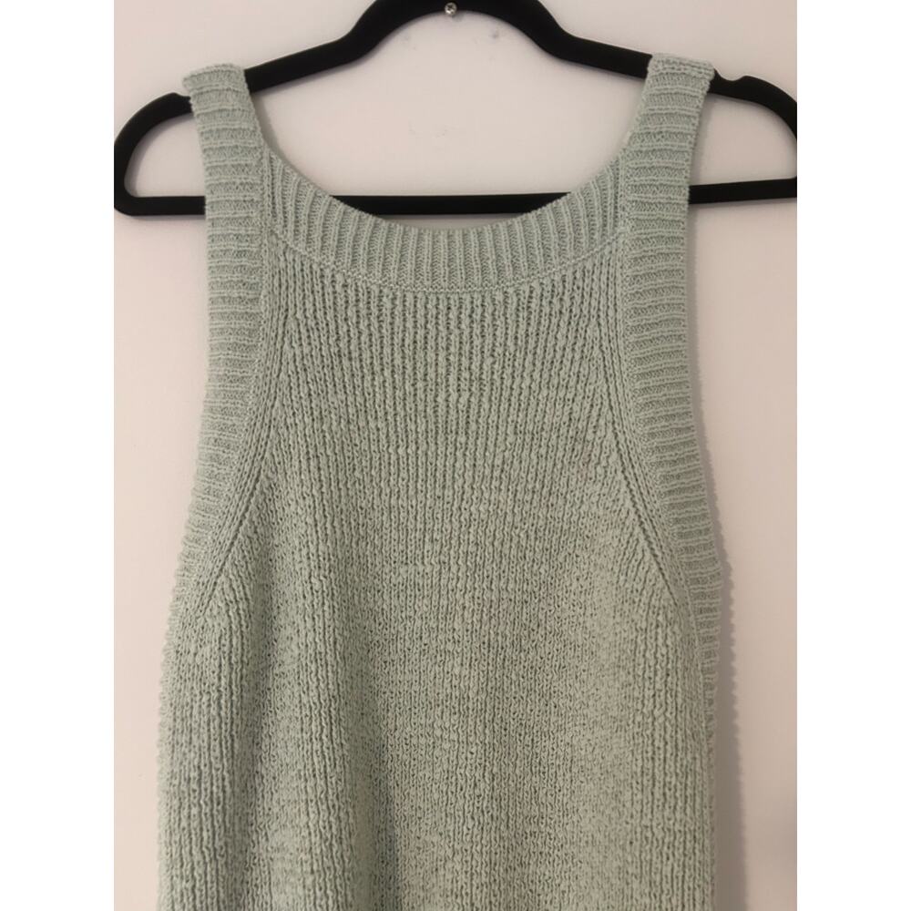 J.Crew Sweater Tank Top Sleeveless Knit EUC Mint Sage Green Cotton Blend EUC L - Picture 9 of 9